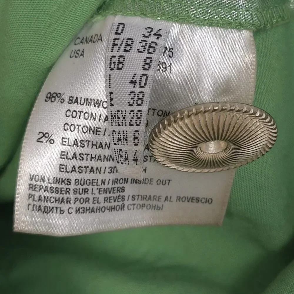 ESCADA apriori Jacket Size 4 Shimmering‎ Iridescent Green Faux Leather Vintage - Picture 11 of 11